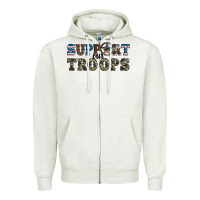 Oatmeal Heather armed forces day support our troops Zipper Hoodie - Artiststas