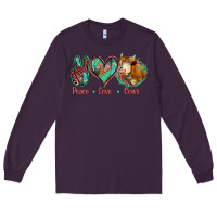 Plum Peace Love Cows Long Sleeve Tee - Jasminsmagicworld