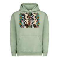 Pigment Oil Green cowhide leopard gemstone brushstroke Urban Hoodie - AdoDesignShop