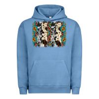 Pigment Pebble Blue cowhide leopard gemstone brushstroke Urban Hoodie - AdoDesignShop
