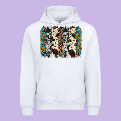 Cowhide Leopard Gemstone Brushstroke Urban Hoodie Designed By Adodesignshop