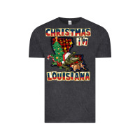 Vintage Black christmas in louisiana Vintage Tee - CowGirlArtShop