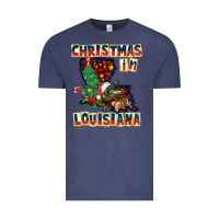 Vintage Denim christmas in louisiana Vintage Tee - CowGirlArtShop