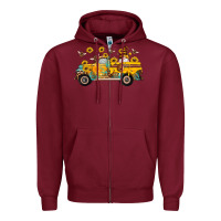 Burgundy western bee gnomes truck sunflowers honeycomb beehive honey turquoise Zipper Hoodie - Artiststas