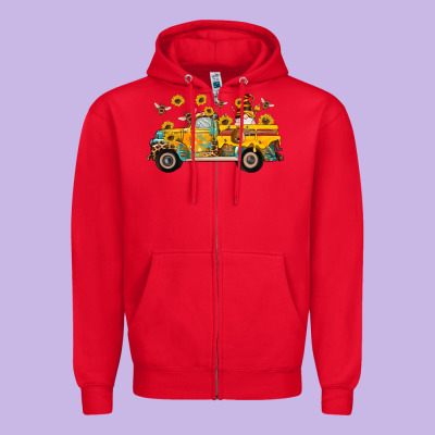 Western Bee Gnomes Truck Sunflowers Honeycomb Beehive Honey Turquoise Zipper Hoodie Designed By Artiststas