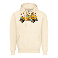 Sandshell western bee gnomes truck sunflowers honeycomb beehive honey turquoise Zipper Hoodie - Artiststas