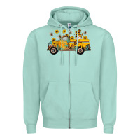 Seafoam western bee gnomes truck sunflowers honeycomb beehive honey turquoise Zipper Hoodie - Artiststas