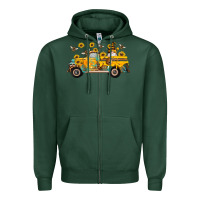 Sports Green western bee gnomes truck sunflowers honeycomb beehive honey turquoise Zipper Hoodie - Artiststas