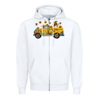 White western bee gnomes truck sunflowers honeycomb beehive honey turquoise Zipper Hoodie - Artiststas
