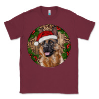 Burgundy German Shepherd Christmas Classic Tee - RanaPortraitStore