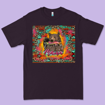 Mama Bear Leopard And Aztec Premium Tee Designed By Ranaportraitstore