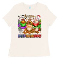 Bone happy hallothanksmas coffee cups with ghost turkey Ladies Tee - texasbilliewilder