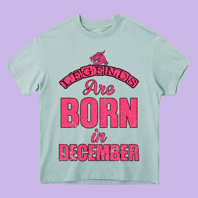 Legends Are Born İn December Heavy Core Tee Designed By Bettercallsaul