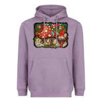 Lavender welcome ladybug gnome background Heavyweight Hoodie - BarkalooDesign