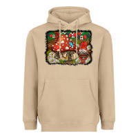 Mushroom welcome ladybug gnome background Heavyweight Hoodie - BarkalooDesign