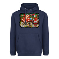Navy welcome ladybug gnome background Heavyweight Hoodie - BarkalooDesign