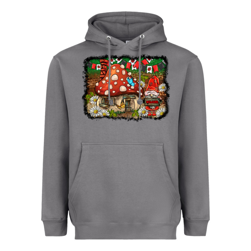 Welcome Ladybug Gnome Background Heavyweight Hoodie by BarkalooDesign | Teevron
