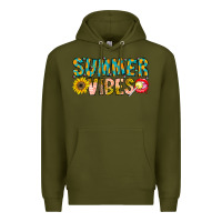 Army Green Summer Vibes Premium Hoodie - CowhideDigitalArt