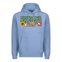 Colony Blue Summer Vibes Premium Hoodie - CowhideDigitalArt