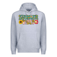 Heather Grey Summer Vibes Premium Hoodie - CowhideDigitalArt