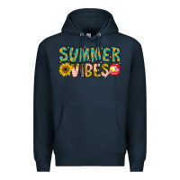 Navy Summer Vibes Premium Hoodie - CowhideDigitalArt