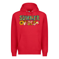Red Summer Vibes Premium Hoodie - CowhideDigitalArt