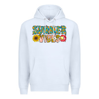 White Summer Vibes Premium Hoodie - CowhideDigitalArt