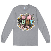 Heather Grey Easter Day The hunt is on Long Sleeve Tee - OliviaCreatesArt