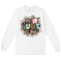 White Easter Day The hunt is on Long Sleeve Tee - OliviaCreatesArt