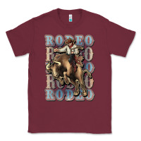 Burgundy Rodeo Cowboy bull western Classic Tee - HowdyJamesFarm