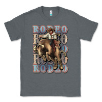 Charcoal Heather Rodeo Cowboy bull western Classic Tee - HowdyJamesFarm