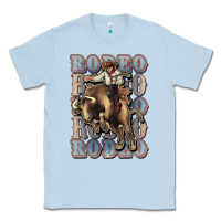 Dusty Blue Rodeo Cowboy bull western Classic Tee - HowdyJamesFarm