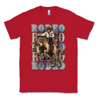 Red Rodeo Cowboy bull western Classic Tee - HowdyJamesFarm