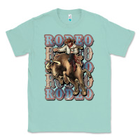 Seafoam Rodeo Cowboy bull western Classic Tee - HowdyJamesFarm