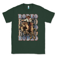Sports Green Rodeo Cowboy bull western Classic Tee - HowdyJamesFarm