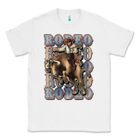 White Rodeo Cowboy bull western Classic Tee - HowdyJamesFarm