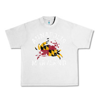 Lunar Rock Annapolis Maryland Crab State Flag Home Travel Vintage Urban Heavy Tee - longCreatives