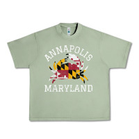 Oil Green Annapolis Maryland Crab State Flag Home Travel Vintage Urban Heavy Tee - longCreatives