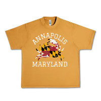 Peanut Butter Annapolis Maryland Crab State Flag Home Travel Vintage Urban Heavy Tee - longCreatives