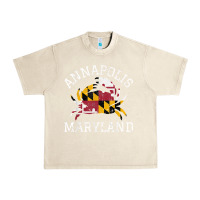 Sandshell Annapolis Maryland Crab State Flag Home Travel Vintage Urban Heavy Tee - longCreatives