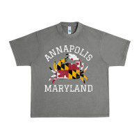 Annapolis Maryland Crab State Flag Home Travel Vintage Urban Heavy Tee | Teevron