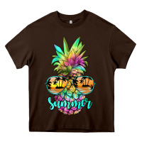 Chocolate Brown tie dye pineapple, summer Heavy Core Tee - JahusDesignShop