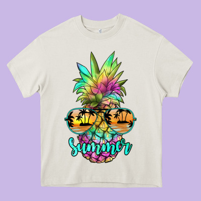 Tie Dye Pineapple, Summer Heavy Core Tee Designed By Jahusdesignshop