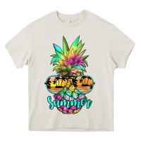 Cream tie dye pineapple, summer Heavy Core Tee - JahusDesignShop