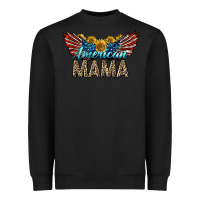 Black Western American Mama With Sunflowers Heavyweight Sweatshirt - LillyAllenDesigns