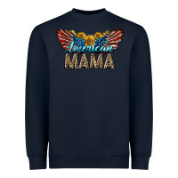 Navy Western American Mama With Sunflowers Heavyweight Sweatshirt - LillyAllenDesigns