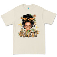 Bone Black Hair Believe Praying Caucasian Messy Bun Premium Tee - texasbilliewilder