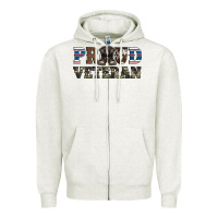 Oatmeal Heather armed forces day proud veteran Zipper Hoodie - Artiststas