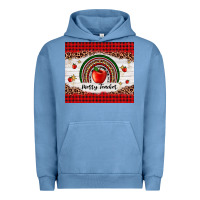 Pigment Pebble Blue merry teacher Urban Hoodie - AdoDesignShop