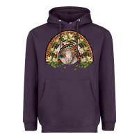 Plum merino wool ram lily rainbow Heavyweight Hoodie - BarkalooDesign